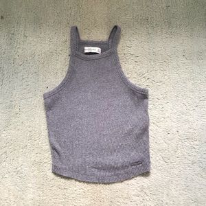 Grey halter sweater-tank top